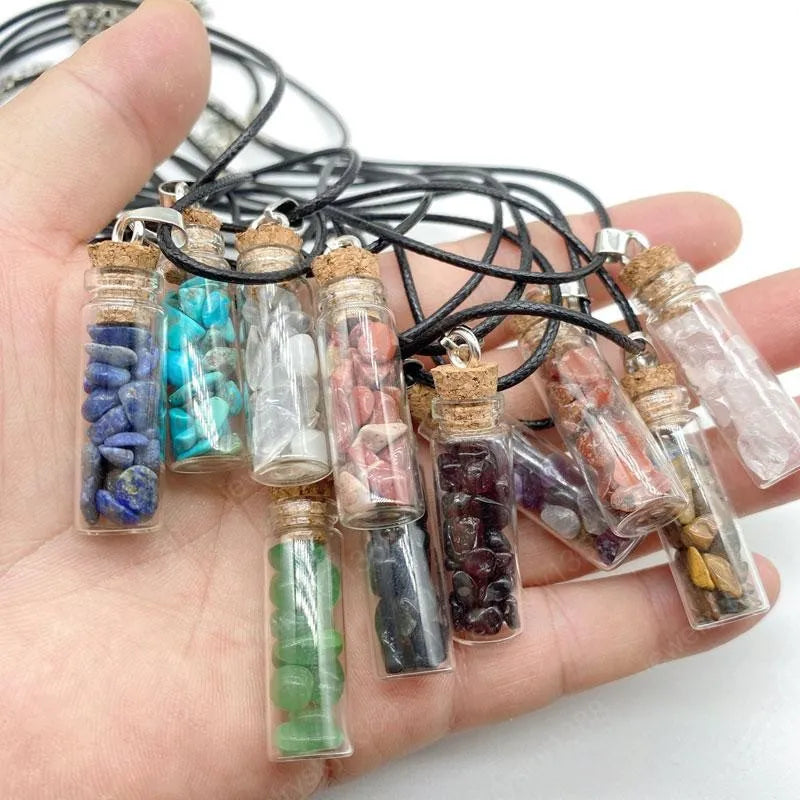 ‘Crystal in a Bottle’ Chakra Necklace