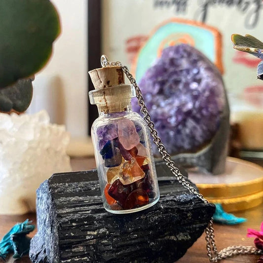 ‘Crystal in a Bottle’ Chakra Necklace