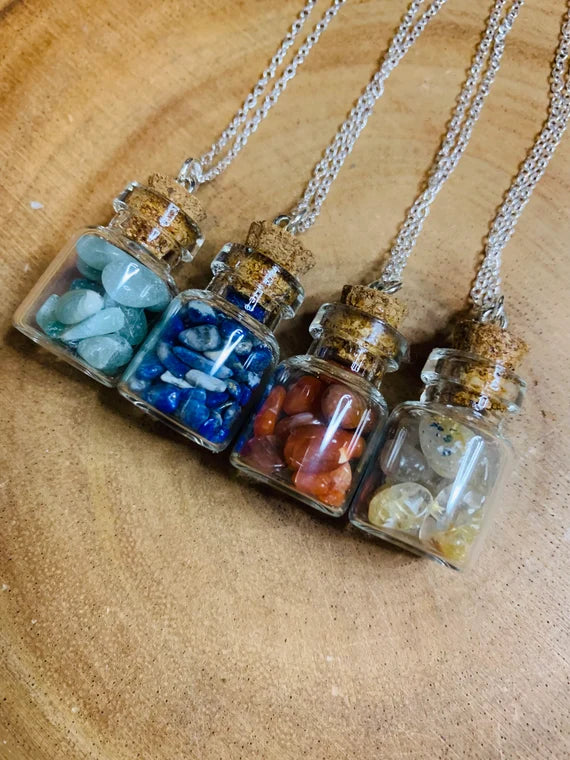 ‘Crystal in a Bottle’ Chakra Necklace