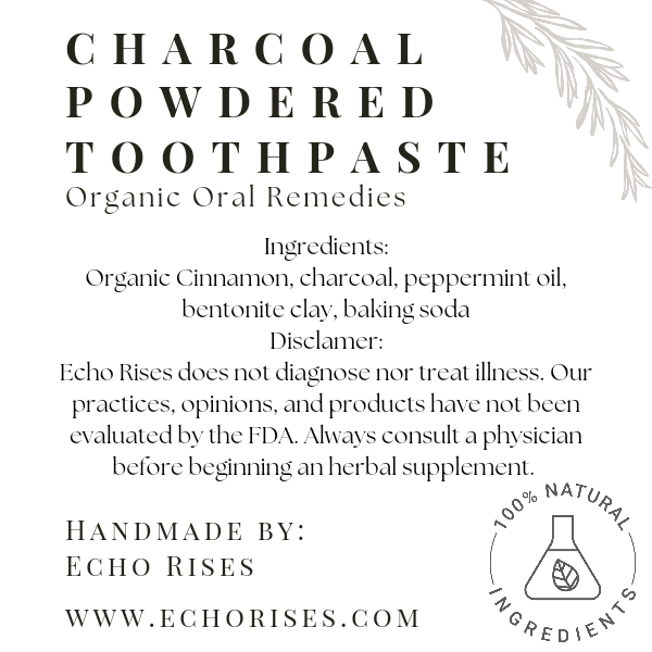 Whitening Powdered Toothpaste (Cinnamon or Charcoal)